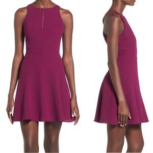 Leith sleeveless keyhole high neck mini dress
